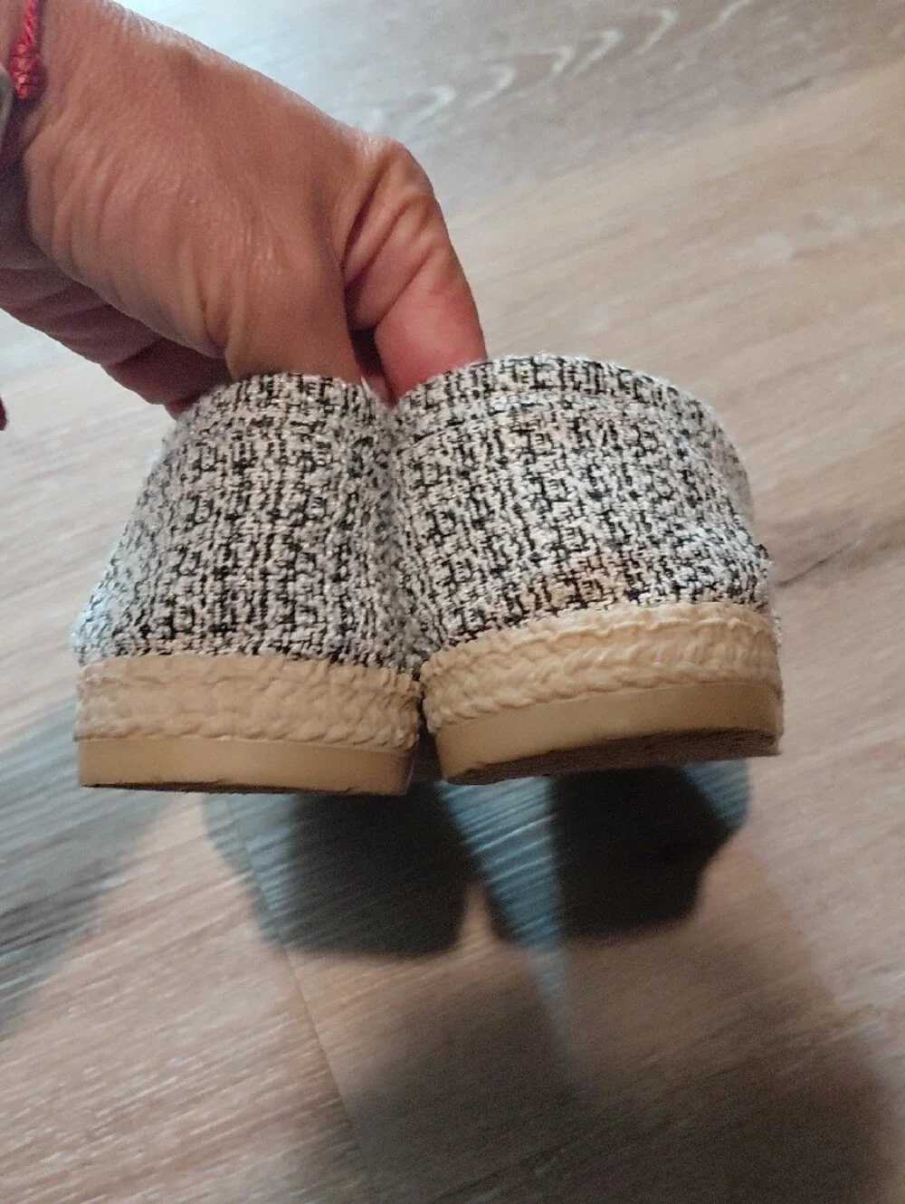 Women's Slip-On Casual Espadrilles in Cream and Black